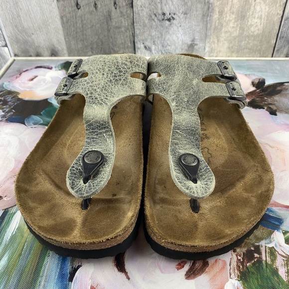 Birkenstock Silver Double Strap Sandals Size 39 - Picture 5 of 16